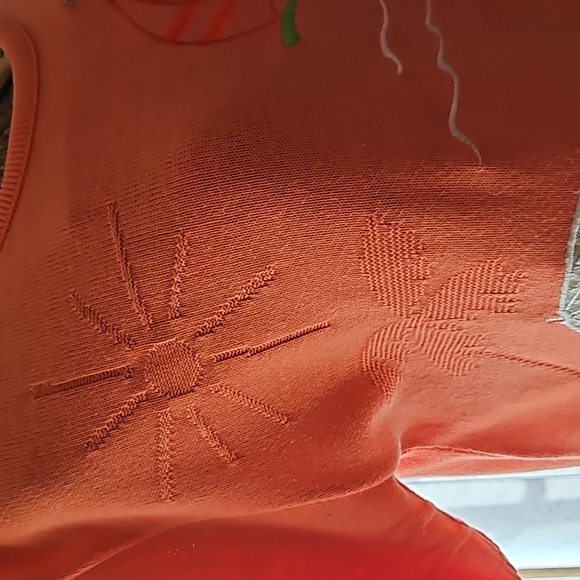 Vintage Pink Beach Theme Short Sleeve Knit Top Applique & Embroidery Sailboat - Picture 3 of 7